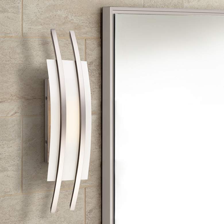 Image 1 Trax 20" High Brushed Nickel LED Wall Sconce