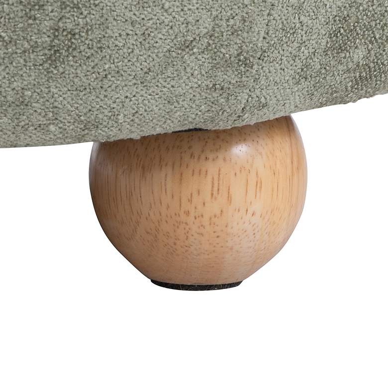 Image 5 Tray Pouf Storage Ottoman in Natural Wood and Green Fabric by LumiSource more views