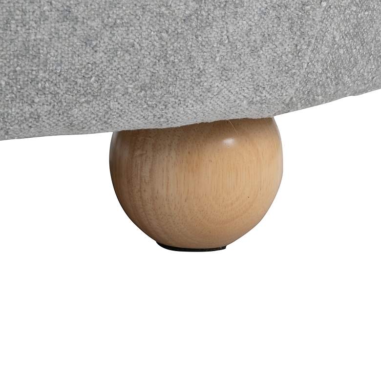 Image 5 Tray Pouf Storage Ottoman in Natural Wood and Grey Fabric by LumiSource more views