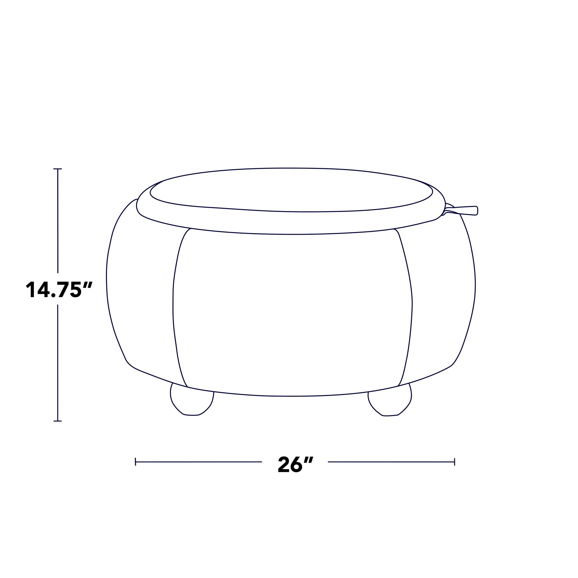 Tray Pouf Storage Ottoman in Natural Wood and White Fabric by LumiSource