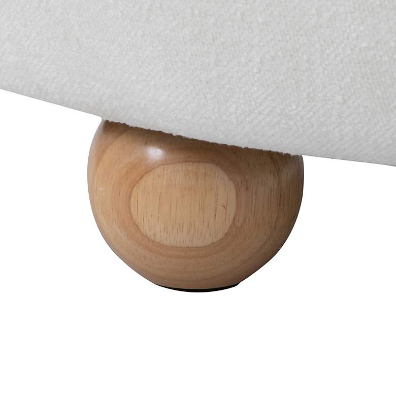 Image 5 Tray Pouf Storage Ottoman in Natural Wood and White Fabric by LumiSource more views