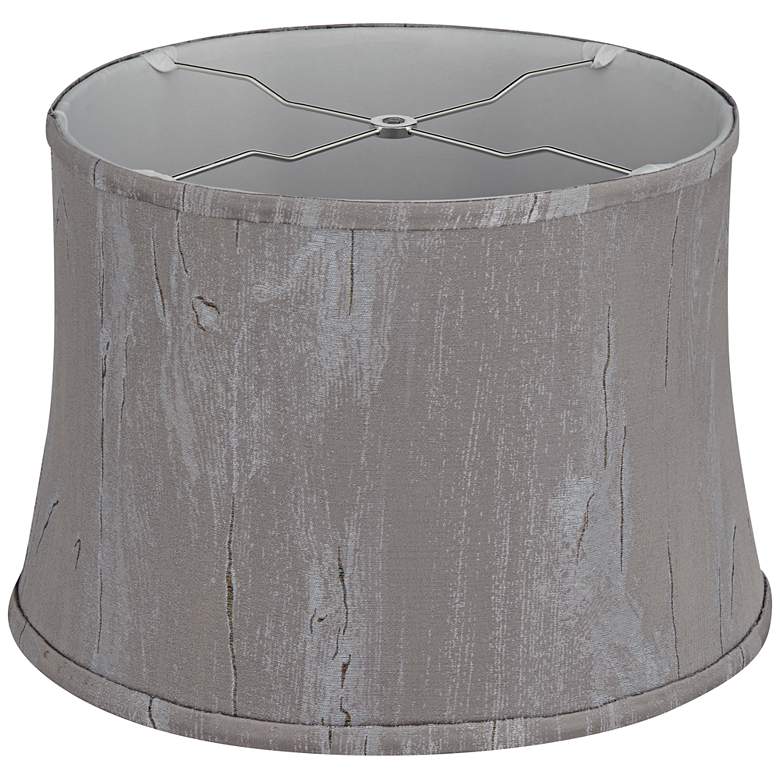 Image 4 Treble Gray Softback Drum Lamp Shade 14x16x11 (Washer) more views