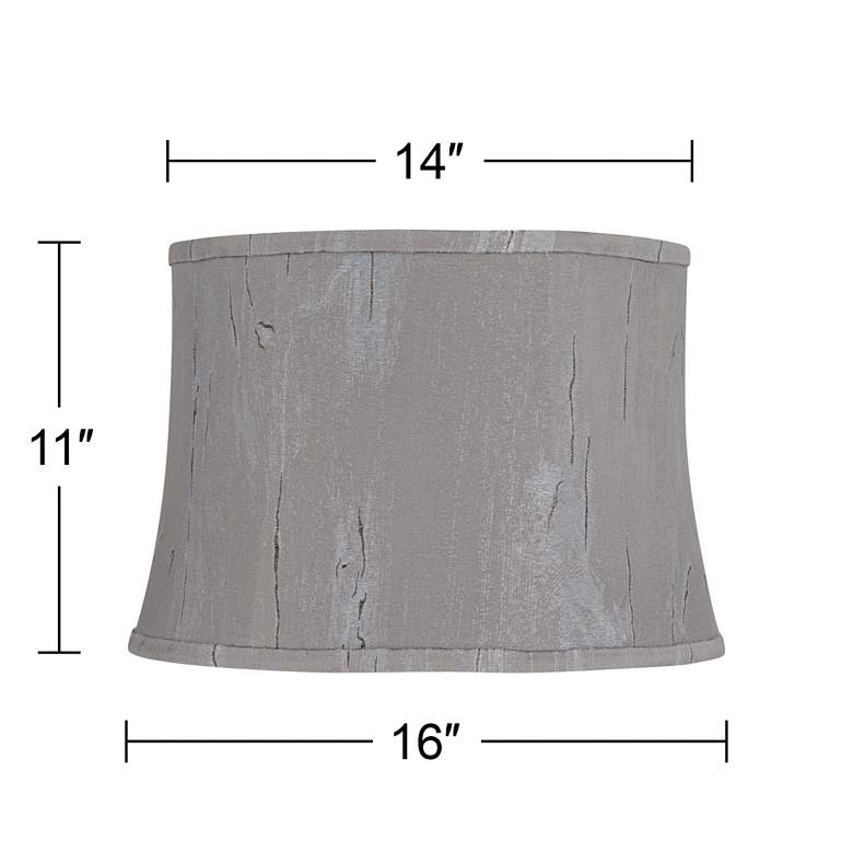 Image 7 Treble Gray Softback Drum Lamp Shade 14x16x11 (Washer) more views