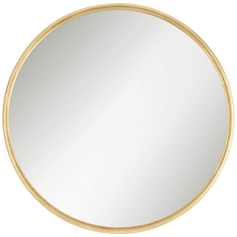 Image 3 Trebuchet Metallic Gold Leaf 34" Round Wall Mirror
