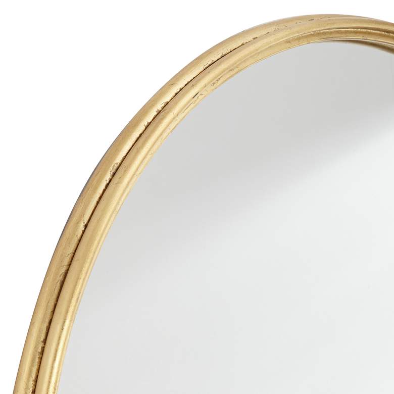 Image 4 Trebuchet Metallic Gold Leaf 34" Round Wall Mirror more views