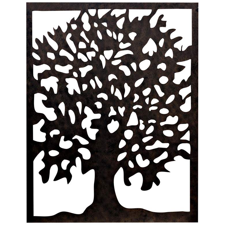 Image 1 Tree Black 49 1/4 inch High Metal Wall Art