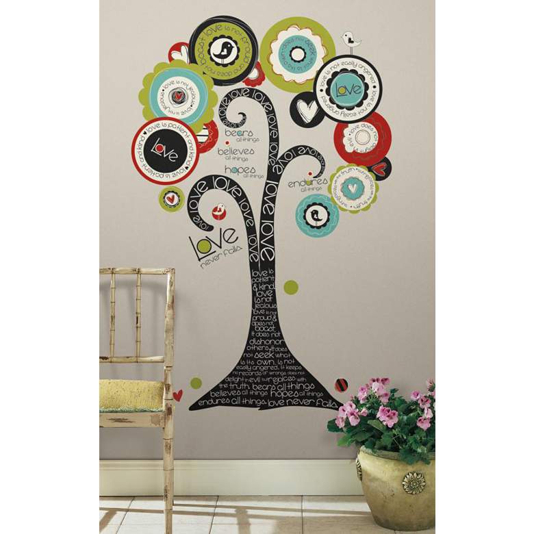 Image 1 Tree of Hope Peel and Stick Wall Decal Set