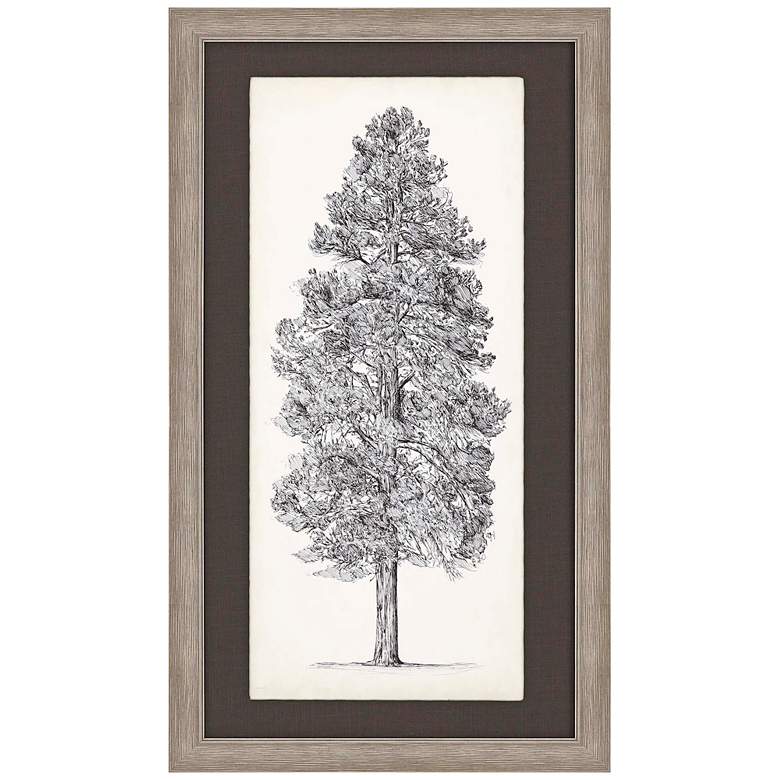 Tree Sketch II 46&quot; High Framed Giclee Hand-Finished Wall Art