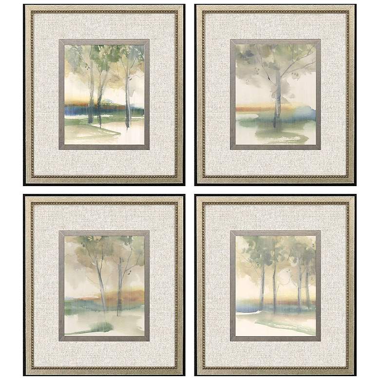 Image 1 Treescape Study 18"W x 20"H Framed Art Set of 4