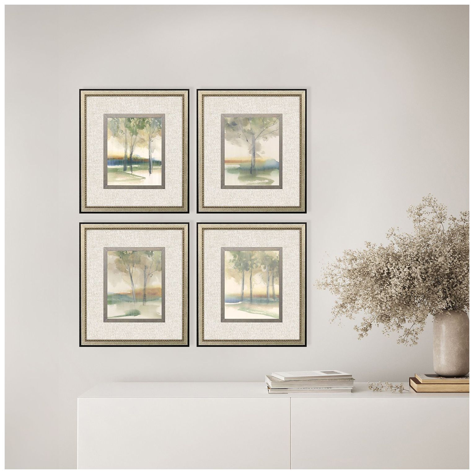 Image 4 Treescape Study 18"W x 20"H Framed Art Set of 4 more views