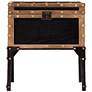 2_Trek 20 3/4" Wide Antique Black Travel Trunk End Table more views