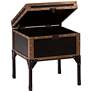 3_Trek 20 3/4" Wide Antique Black Travel Trunk End Table more views