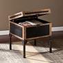 6_Trek 20 3/4" Wide Antique Black Travel Trunk End Table more views