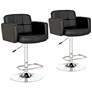 Thumbnail2 of Trek Black Faux Leather Swivel Bar Stools Set of 2