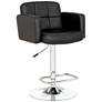 Trek Black Faux Leather Swivel Bar Stools Set of 2