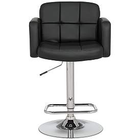 Image5 of Trek Black Faux Leather Swivel Bar Stools Set of 2 more views