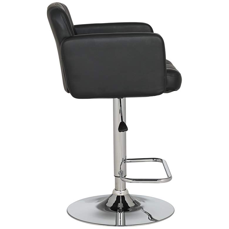 Image 7 Trek Large Black Faux Leather Adjustable Swivel Bar Stool more views