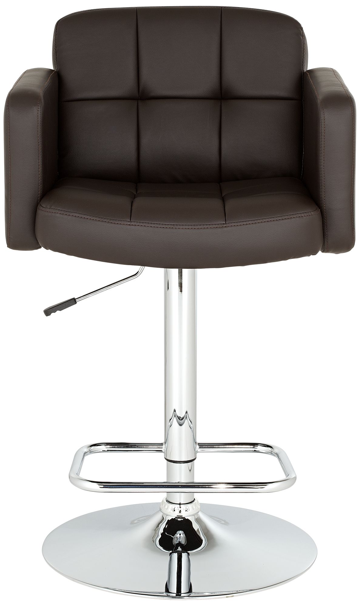 Image 6 Trek Large Espresso Faux Leather Adjustable Swivel Bar Stool Set of 2 more views