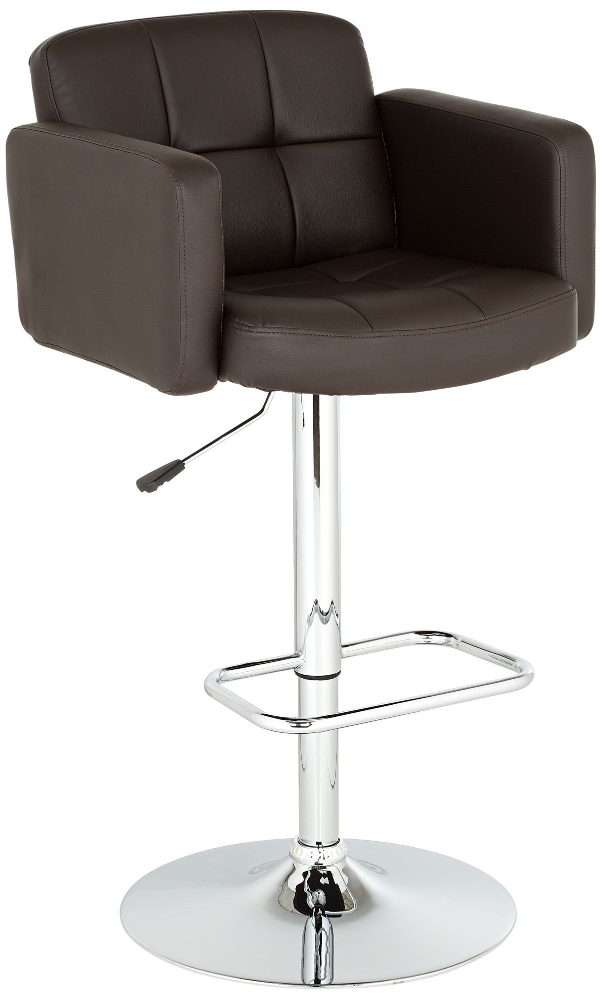 Trek Large Espresso Faux Leather Adjustable Swivel Bar Stool Set of 2