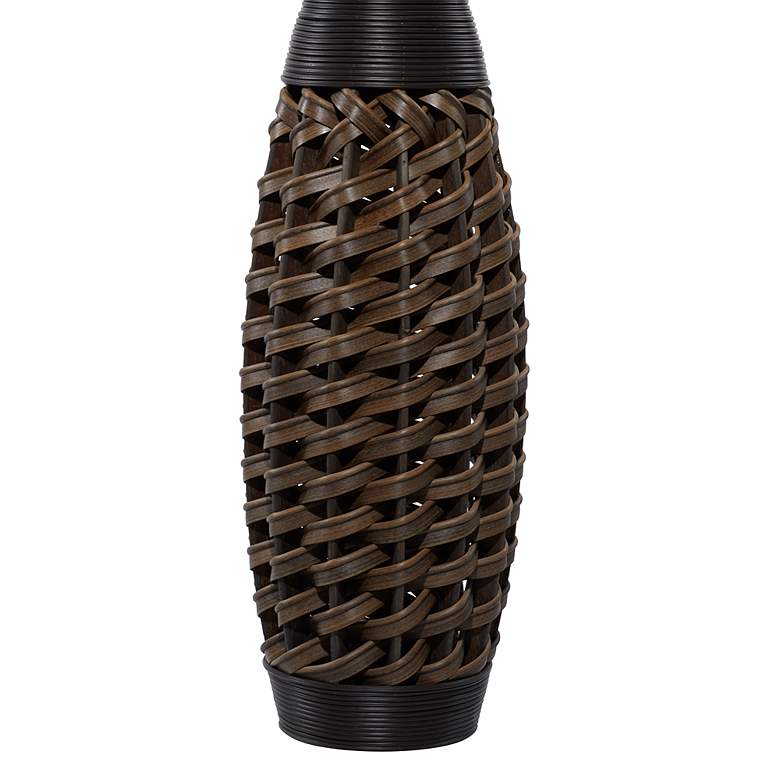 Image 3 Trelane Matte Brown Woven Rattan 47 1/2 inch High Bud Floor Vase more views