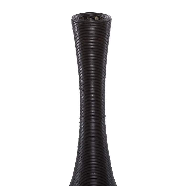 Image 4 Trelane Matte Brown Woven Rattan 47 1/2" High Bud Floor Vase more views