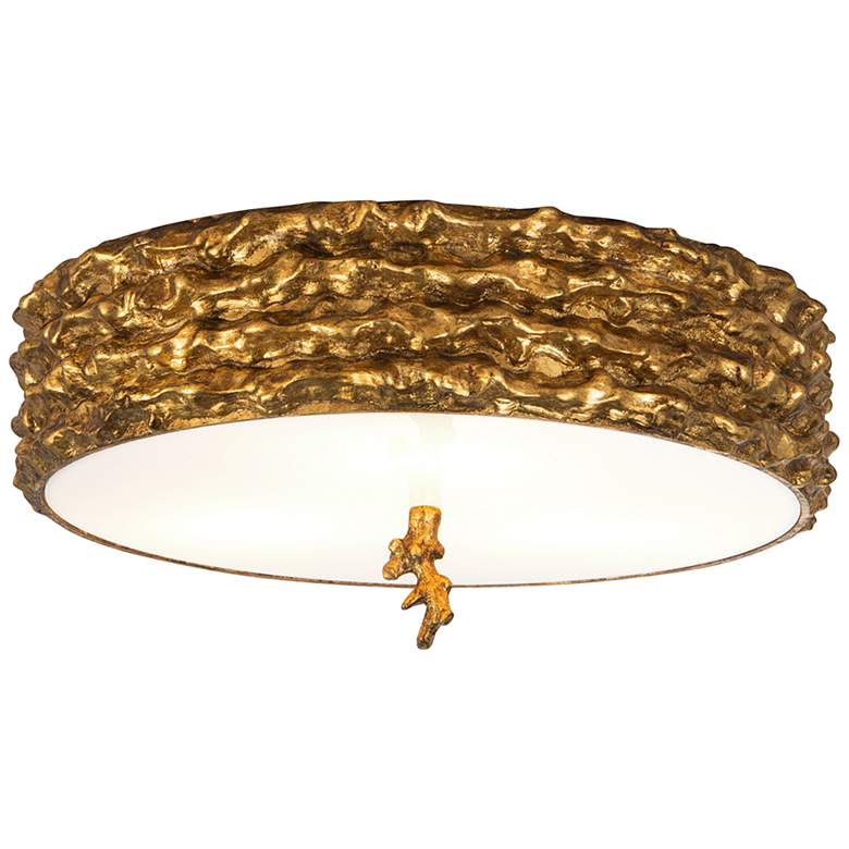 Trellis 16 inch Wide Antique Gold Leaf Ceiling Light