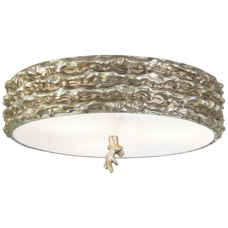 Image 2 Trellis 16 inch Wide Antique Silver Leaf Ceiling Light