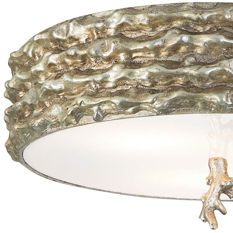 Image 3 Trellis 16" Wide Antique Silver Leaf Ceiling Light more views