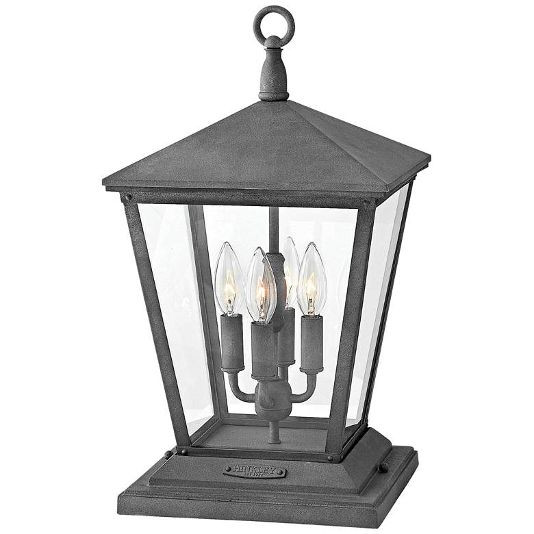 Image 1 Trellis 19 3/4" High Aged Zinc Outdoor Pier Mount Light