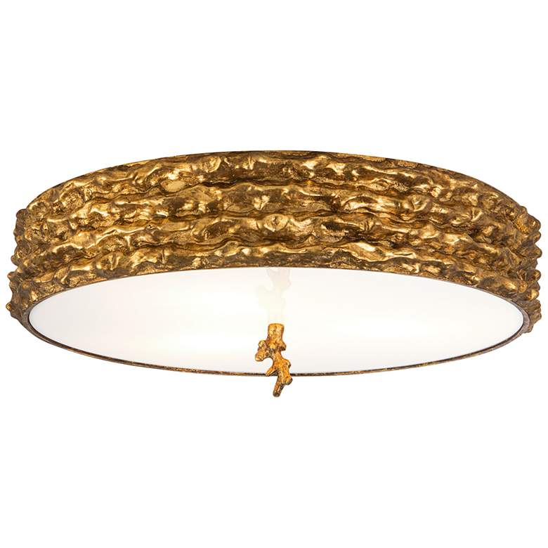 Trellis 20 inch Wide Antique Gold Leaf Ceiling Light