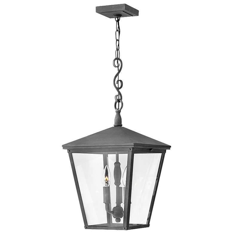 Image 1 Trellis 23 1/4 inch High Aged Zinc Outdoor Hanging Light