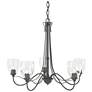 Trellis 28.1" Wide 5 Arm Natural Iron Chandelier With Water Glass