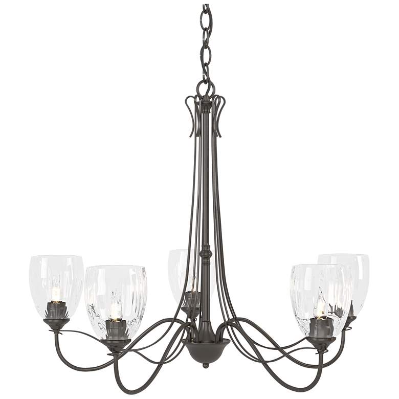 Image 1 Trellis 28.1 inch Wide 5 Arm Oil Rubbed Bronze Chandelier With Water Glass
