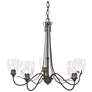 Trellis 28.1" Wide 5 Arm Oil Rubbed Bronze Chandelier With Water Glass