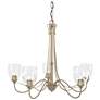 Trellis 28.1" Wide 5 Arm Soft Gold Chandelier With Water Glass