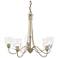 Trellis 28.1" Wide 5 Arm Soft Gold Chandelier With Water Glass