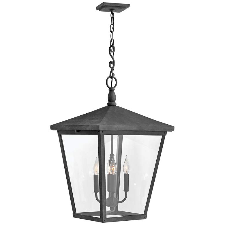 Image 1 Trellis 31 1/4 inch High Aged Zinc 4-Light Outdoor Hanging Light