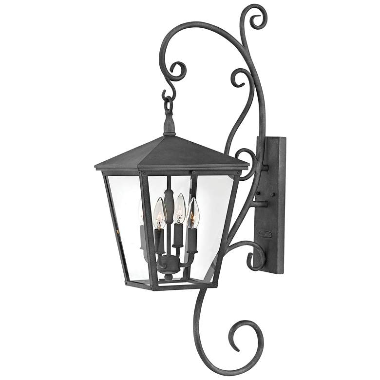 Image 1 Trellis 33 3/4 inch High Aged Zinc 4-Light Outdoor Wall Light