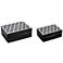Trellis Pattern Black and Silver Decorative Boxes Set of 2
