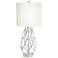 Trellis Silver Leaf Metal Cage Table Lamp