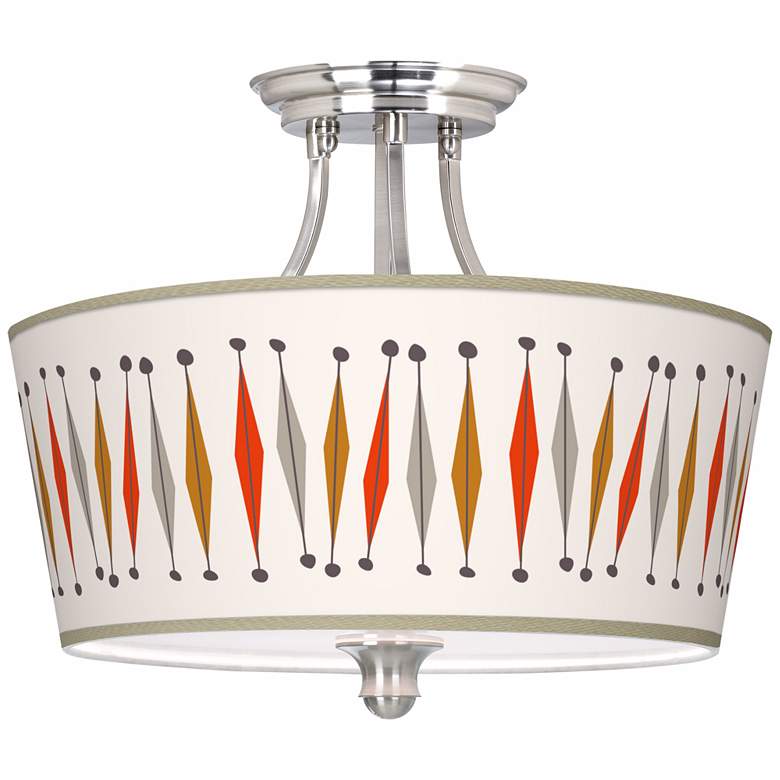 Image 1 Tremble Giclee 18" Wide Brushed Nickel Ceiling Light