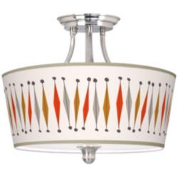 Tremble Giclee 18&quot; Wide Brushed Nickel Ceiling Light
