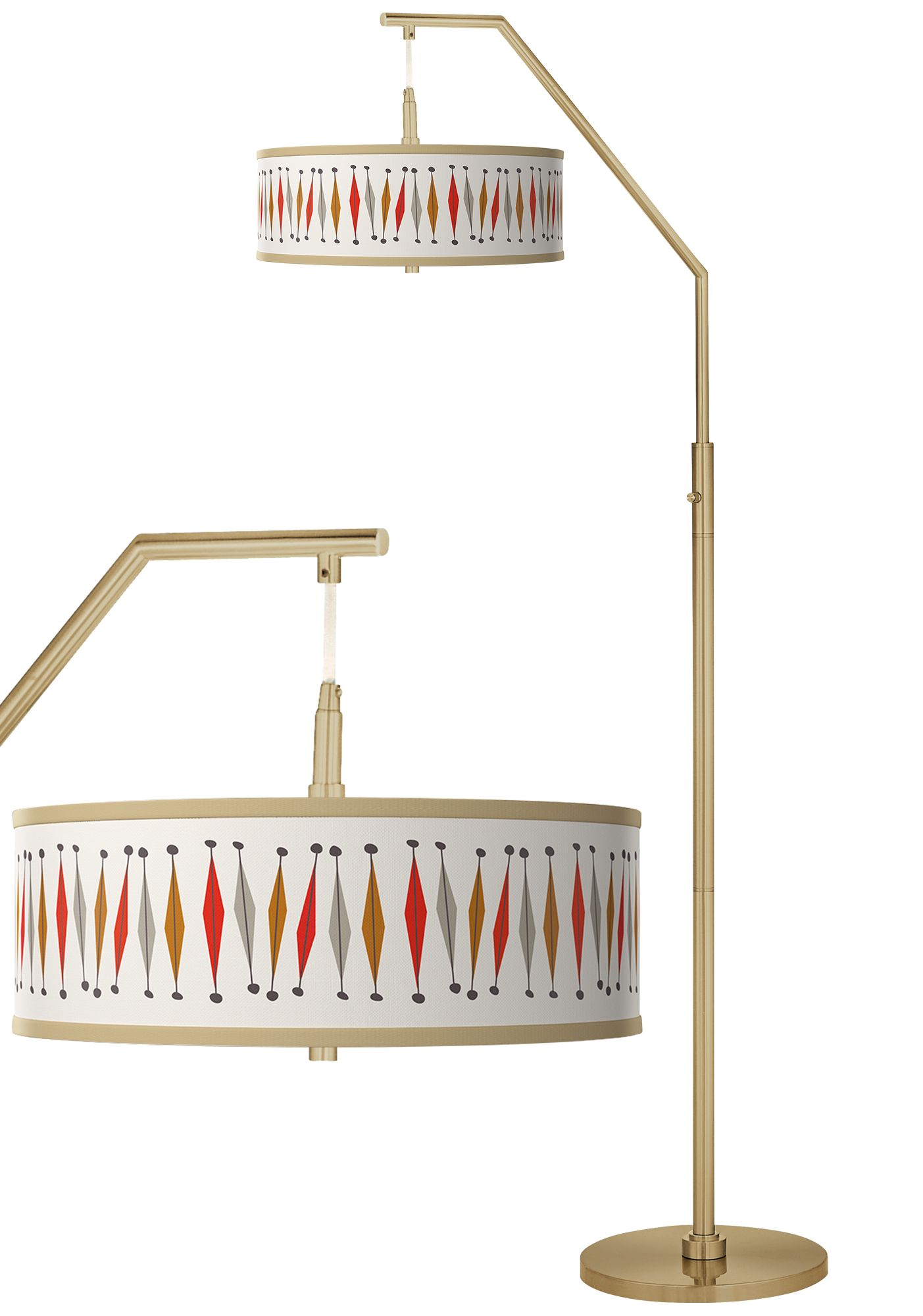 Image Tremble Giclee Warm Gold Arc Floor Lamp