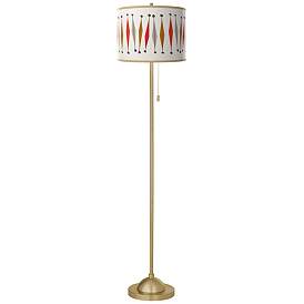 Image2 of Tremble Giclee Warm Gold Stick Floor Lamp
