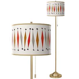 Image1 of Tremble Giclee Warm Gold Stick Floor Lamp