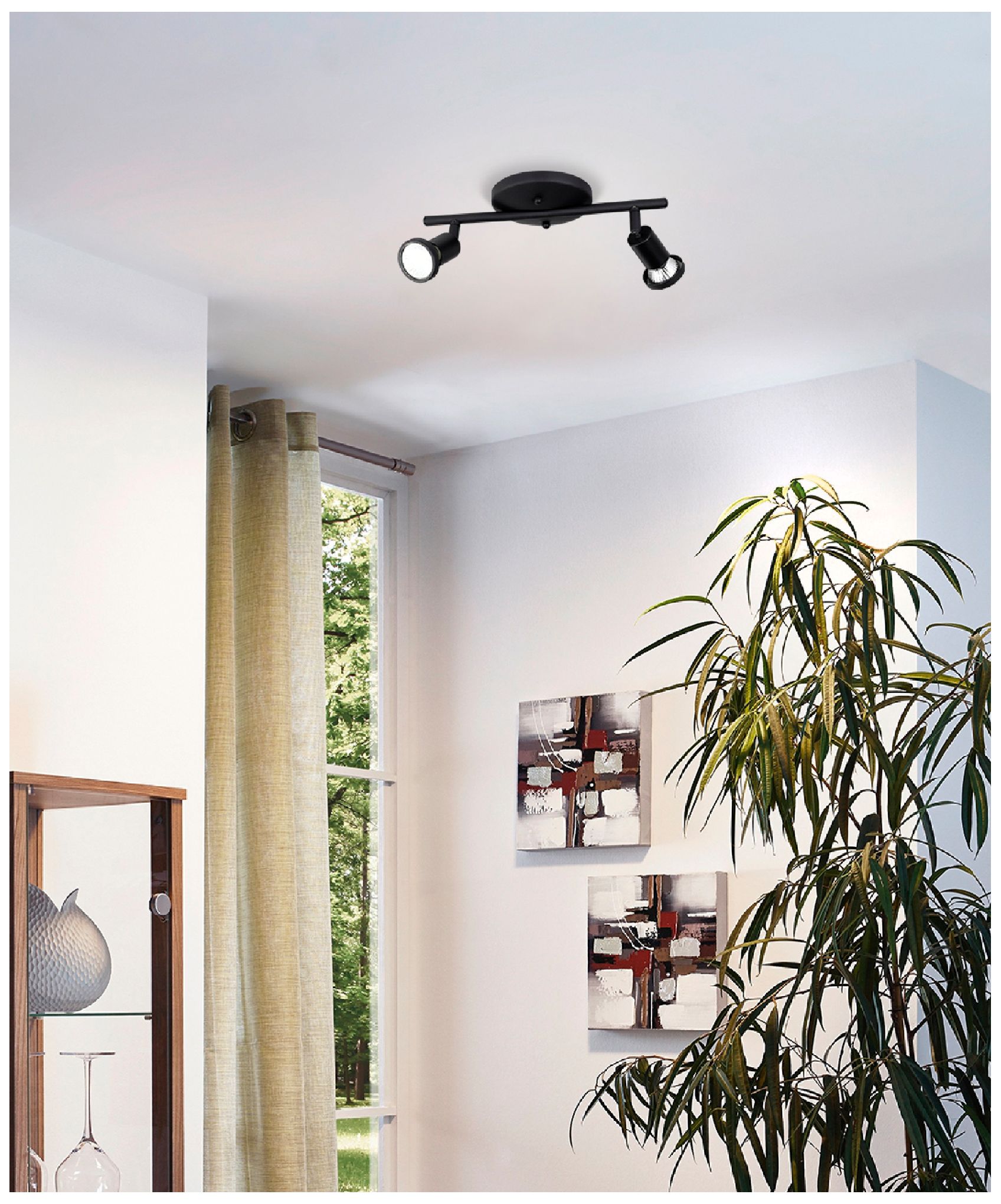 Image 2 Tremendo 2 Lt Fixed Track Light Structured Black Finish, 40W more views