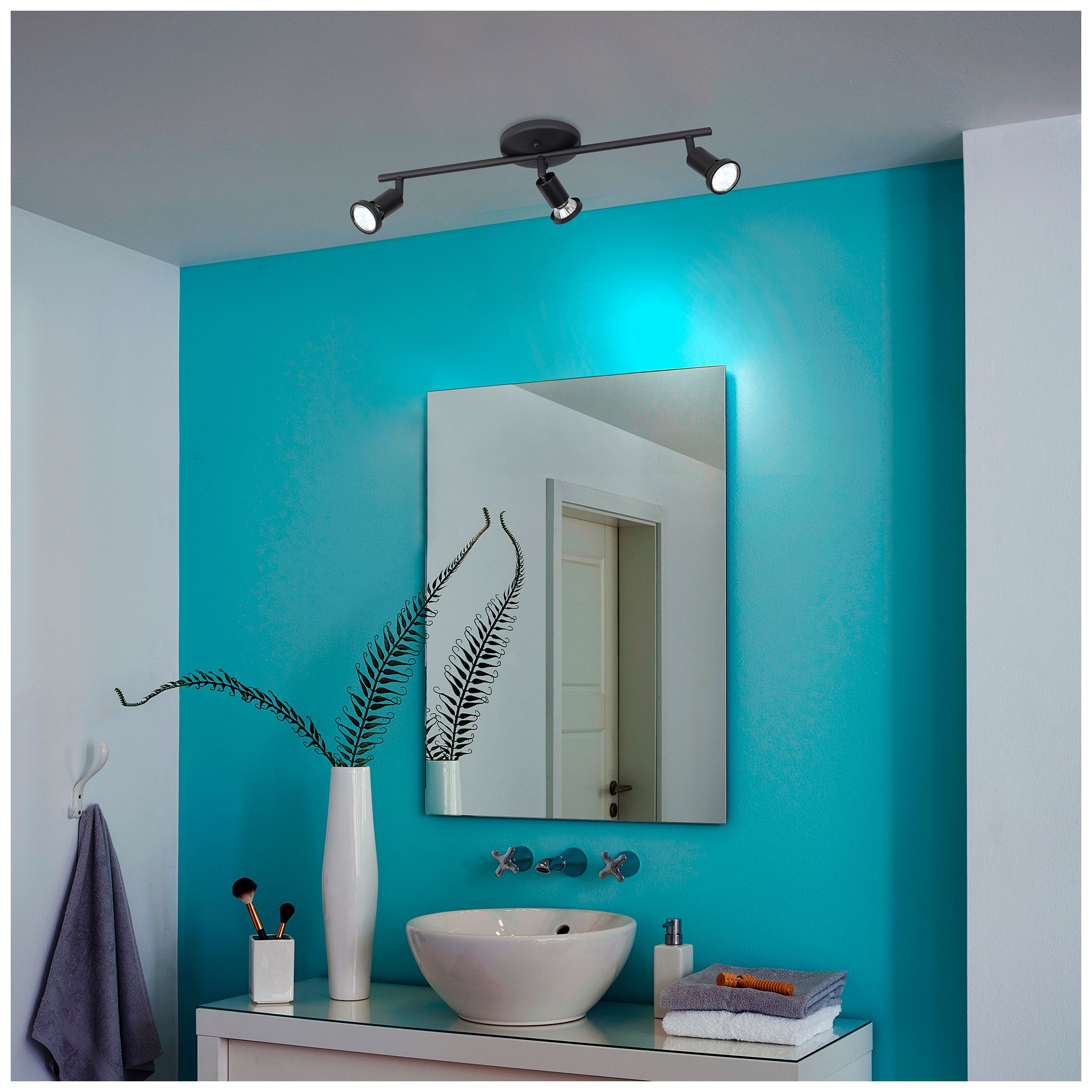 Image 3 Tremendo 3 Lt Fixed Track Light Structured Black Finish, 40W more views