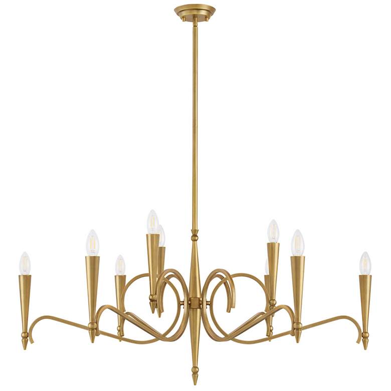 Image 2 Tremont 9-Light Chandelier in Riviera Brass more views
