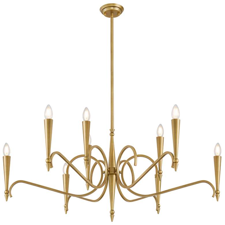 Image 3 Tremont 9-Light Chandelier in Riviera Brass more views