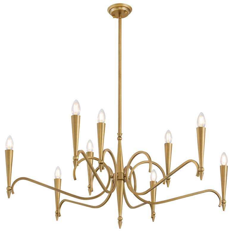 Image 5 Tremont 9-Light Chandelier in Riviera Brass more views